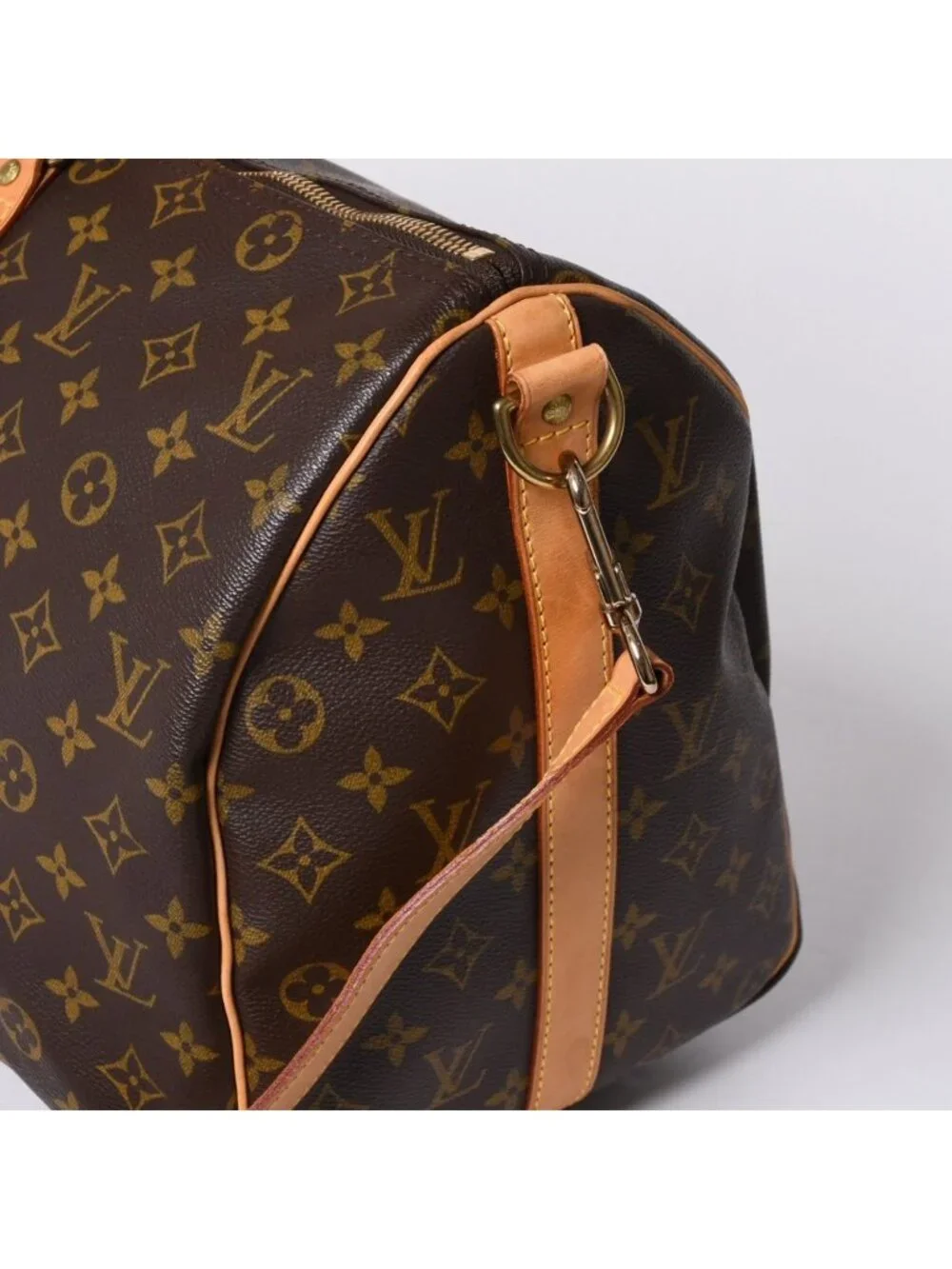Louis Vuitton Boston Bag Keepall Bandouliere 45 Monogram Brown Gold